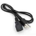 Black American plug power cord with 1.2 metre length and PVC sheath