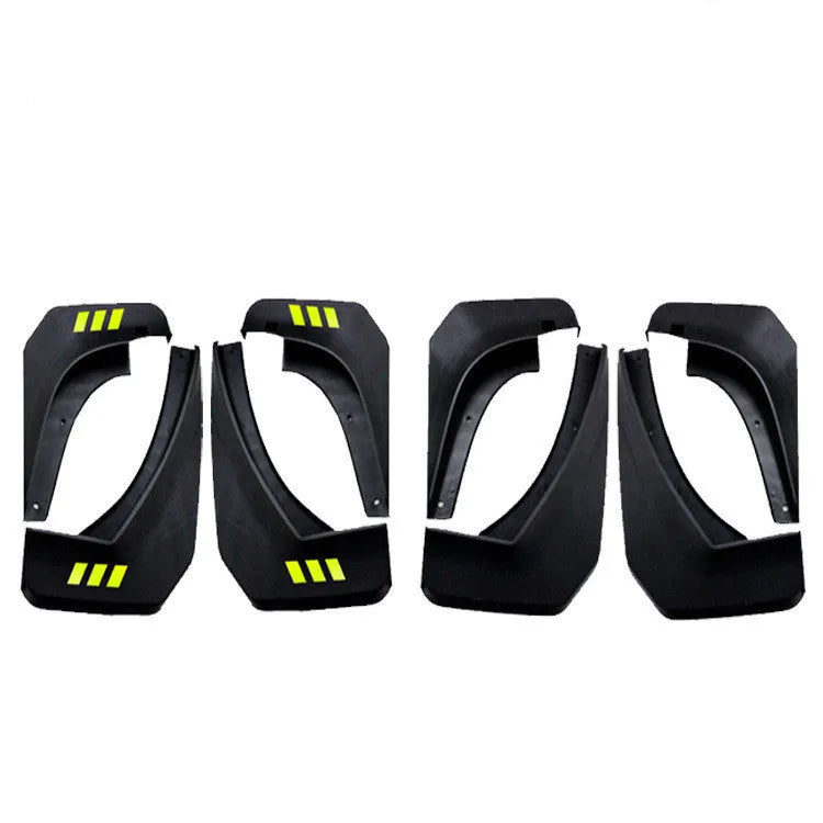 Black stainless steel car mudguard set of four for special car models, compatible with Apple Rimachi Junyi.
