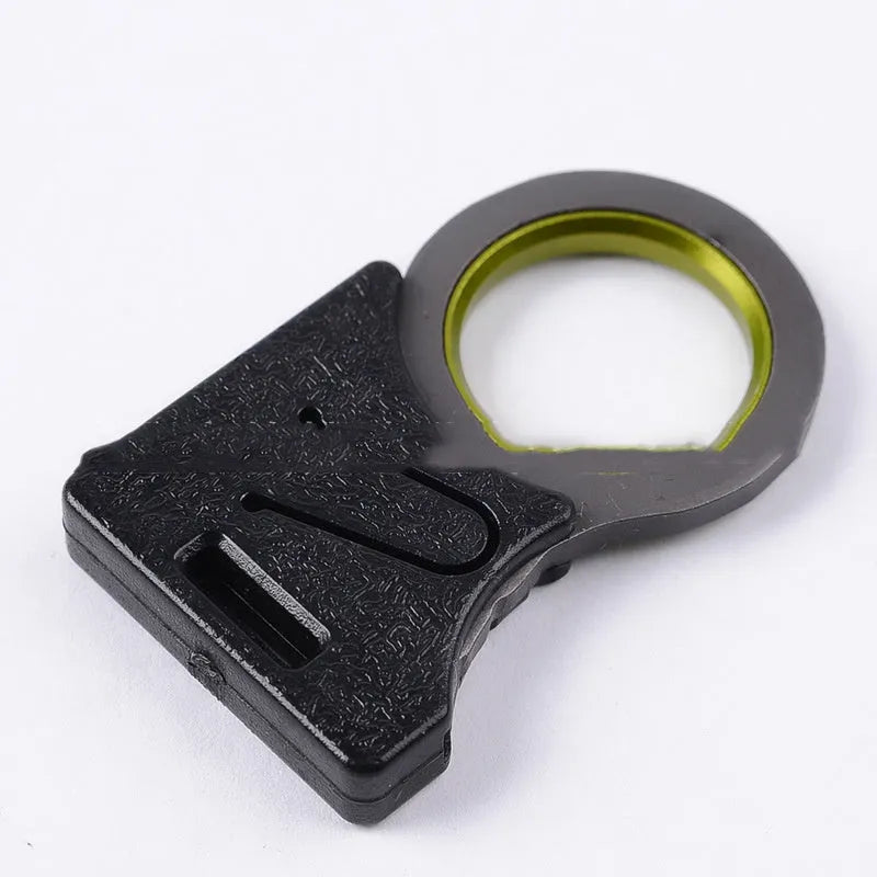 Black portable emergency survival tool, stainless steel 440 steel 57HRC, 4.3 x 2.4 cm, with white carton