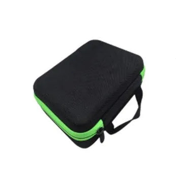 Red EVA essential oil storage bag with 30 compartments hanging on wall