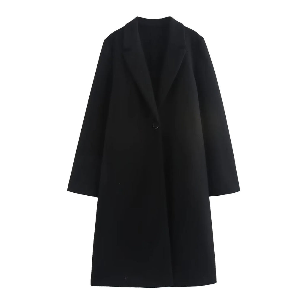 Women's solid colour polyester jacket in khaki, regular fit, long sleeves, street fashion style.
