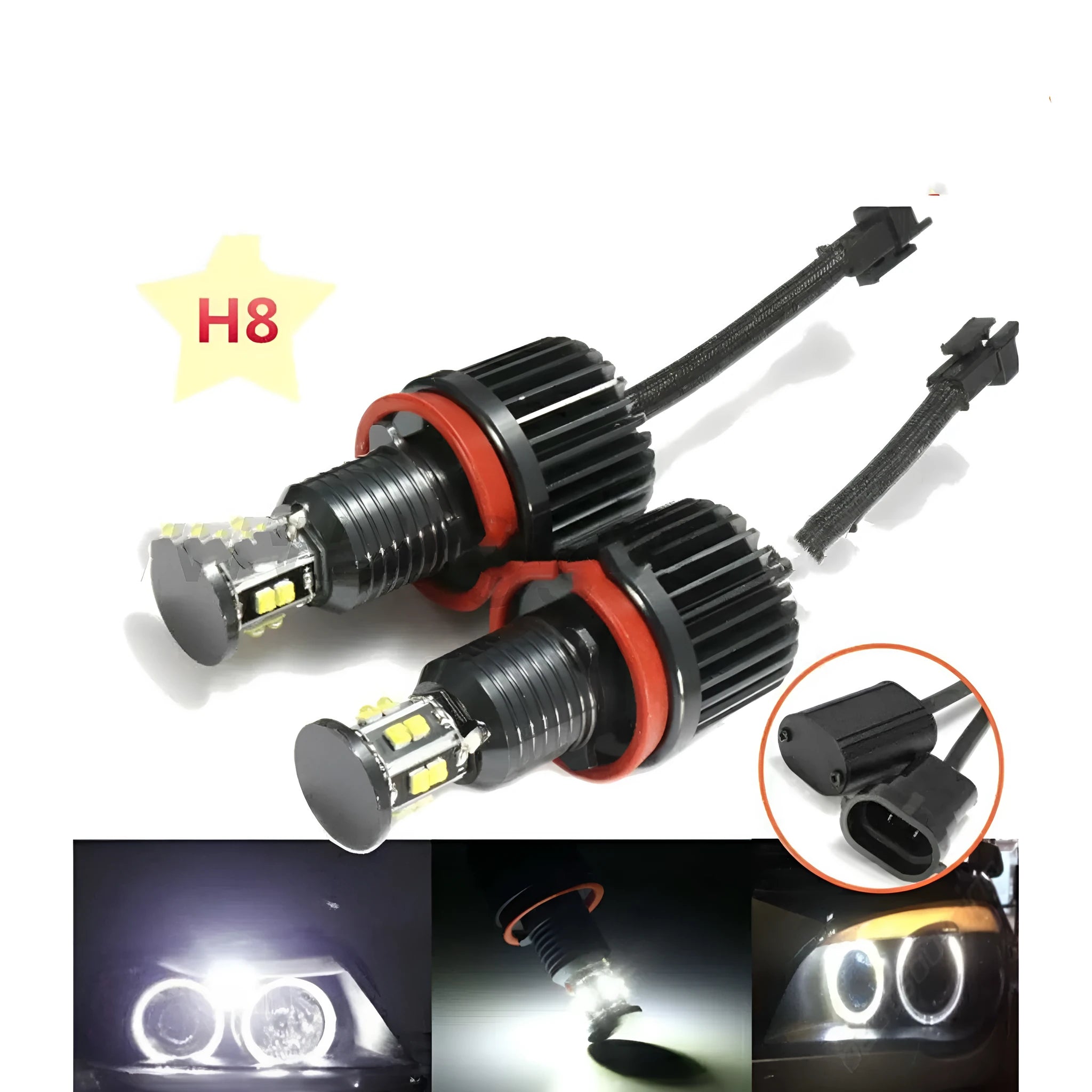 Baodeng LED Angel Eyes E92 120W car light with 12 lamp beads for BMW HID replacement