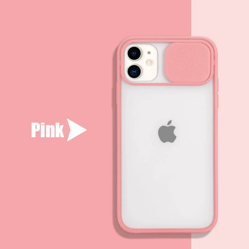 Silicone iPhone case with frosted texture around camera lens in solid colour
