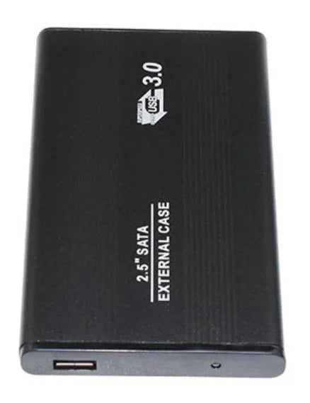 Metal hard disk enclosure with USB 3.0 cable, black, for 2.5 inch SATA drives