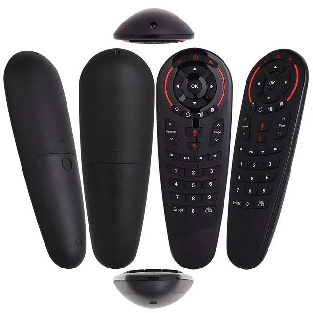 G30 wireless keyboard remote control with QWERTY keys and integrated air mouse function on a black background.