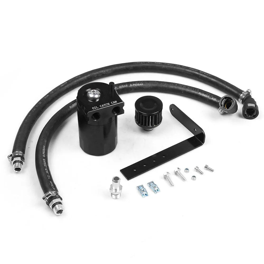 Aluminium alloy oil catch can separator for Ford Expedition, shown in available colours.