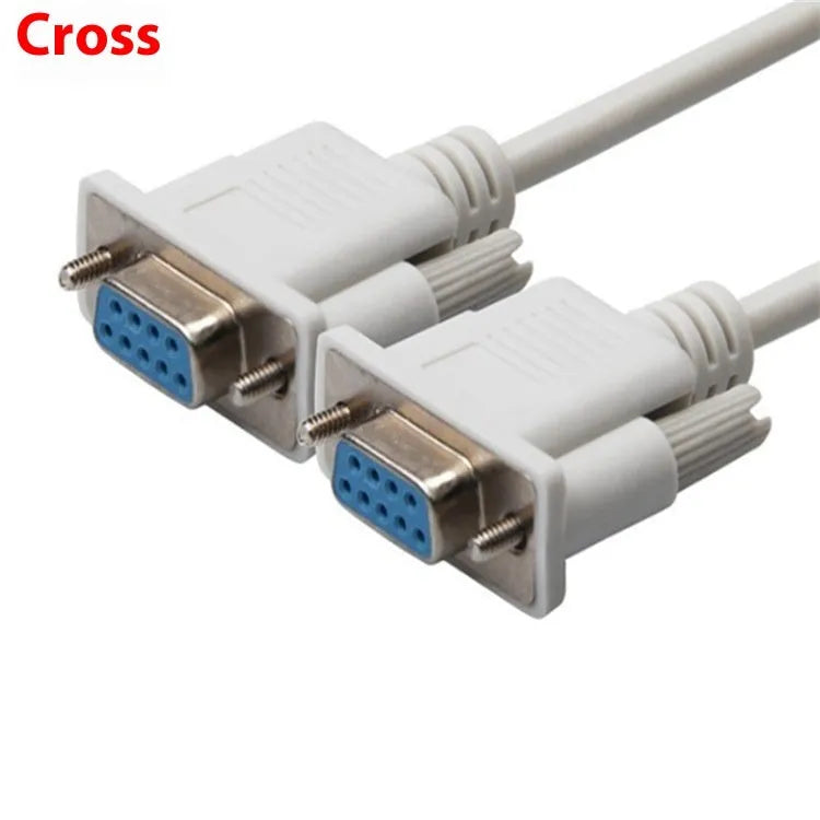 Milky white DB9 female to female serial cable with 1.5m length for RS232 communication