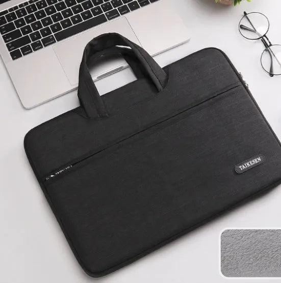 Oxford cloth laptop bag for 15.6 inch laptop in black with zipper closure and computer pocket