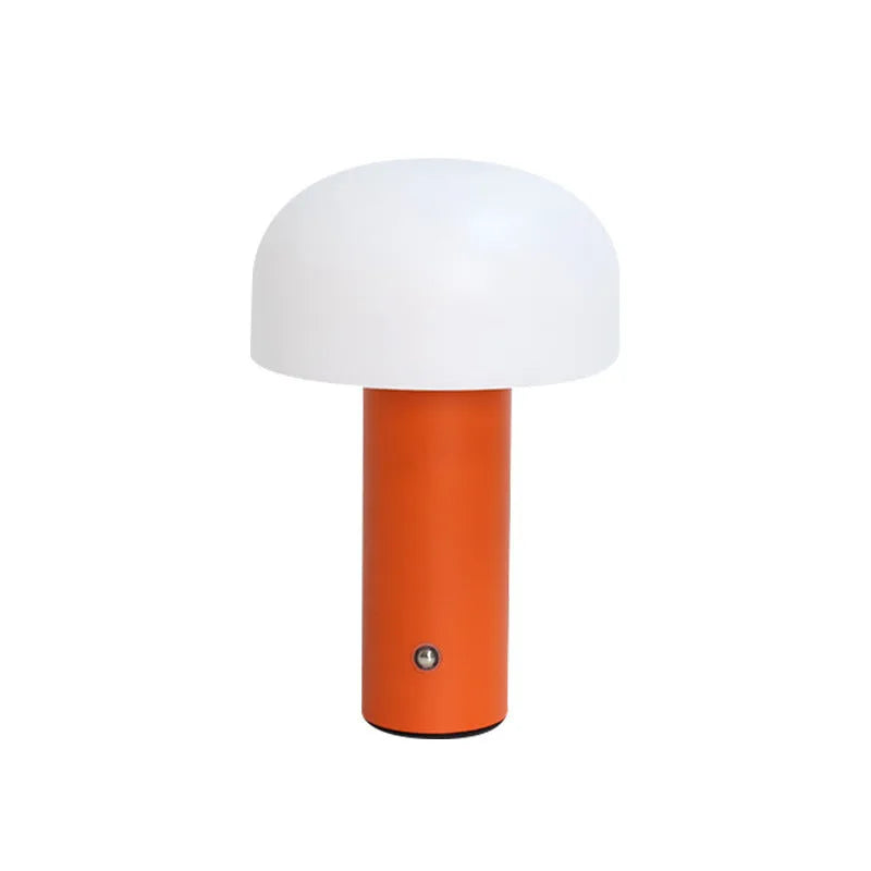 USB-powered decorative atmosphere table lamp in black, green, orange, or white plastic.