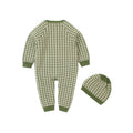Green autumn knitted cotton sweater for baby with long sleeves and round neck