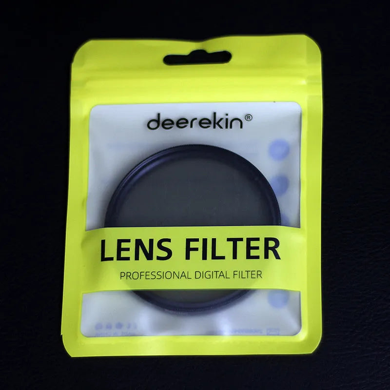 Redcircle ND8 neutral density camera filter with silver aviation aluminium frame on a camera lens.