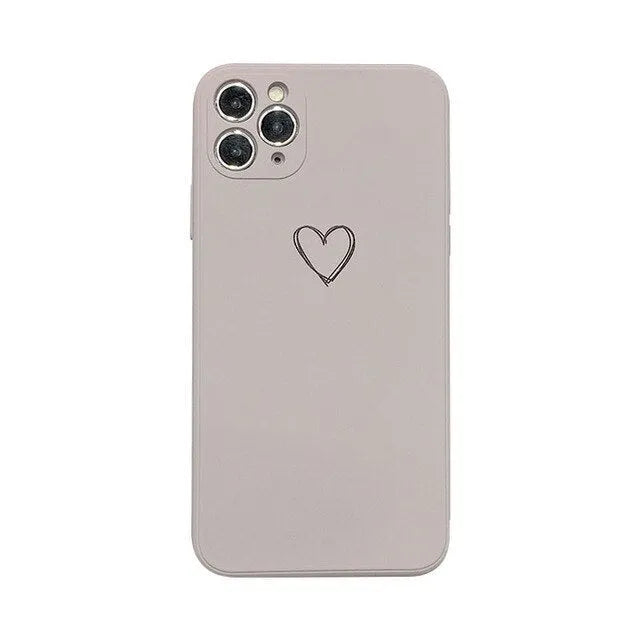Silicone TPU phone case for Apple iPhone in solid colours black, green, pink, purple, red, white, grey, and light green.