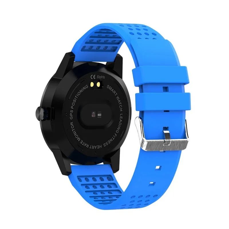 Smart bracelet with colour touchscreen displaying heart rate and activity data