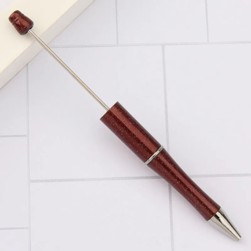 Creative plastic beaded ballpoint pen with spinning chain in multiple colour options