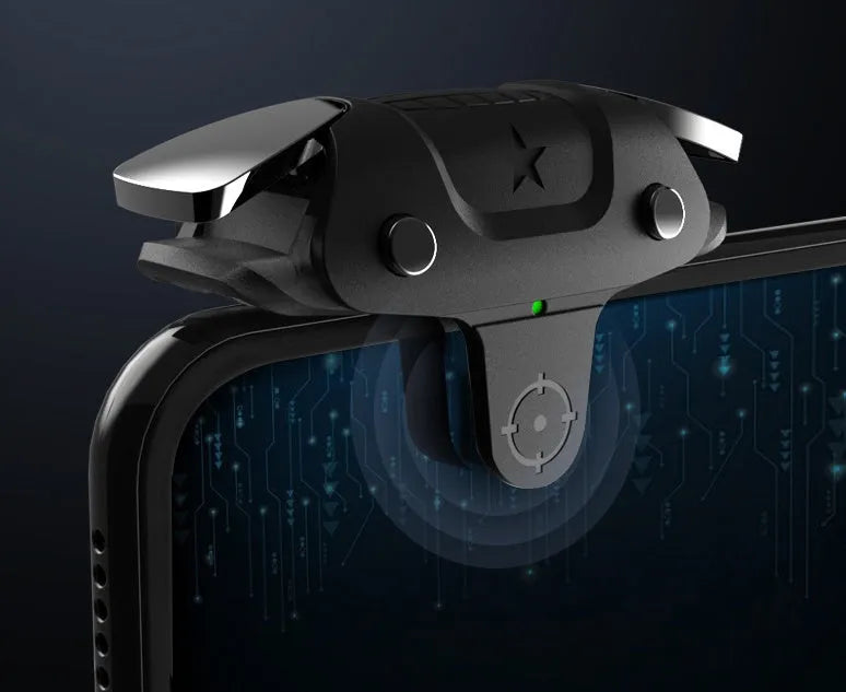 Black mobile game controller measuring 5cm with game joystick design