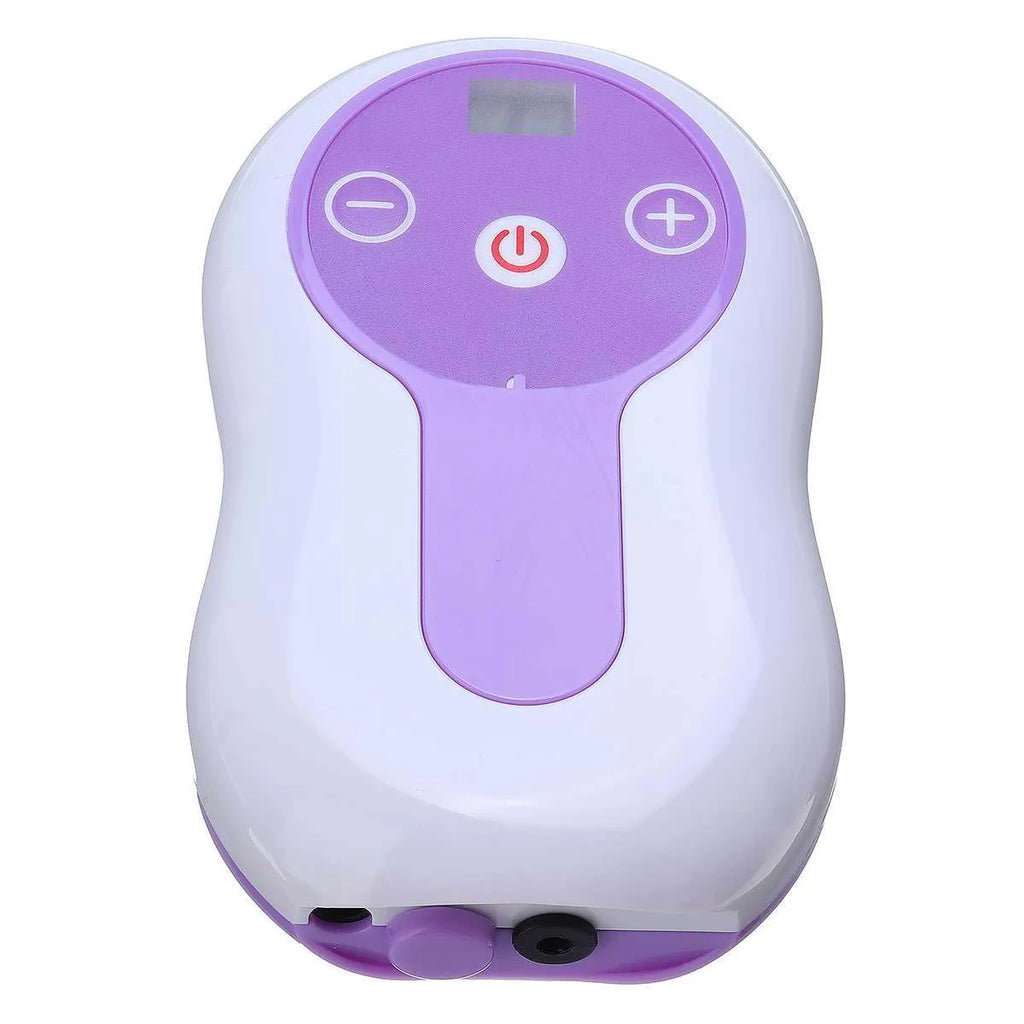 Pneumatic leg massager with handheld remote control and AC power cord on a home floor