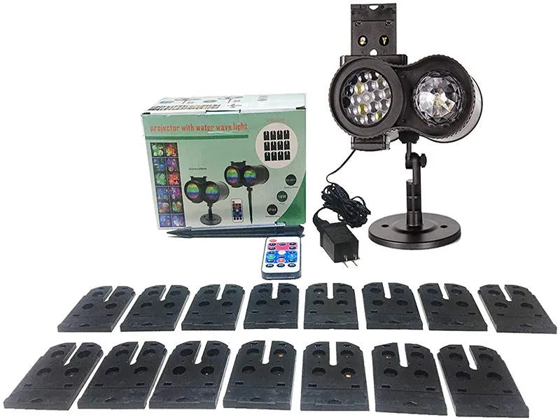 Outdoor waterproof double-tube LED light displaying animated water pattern effect.