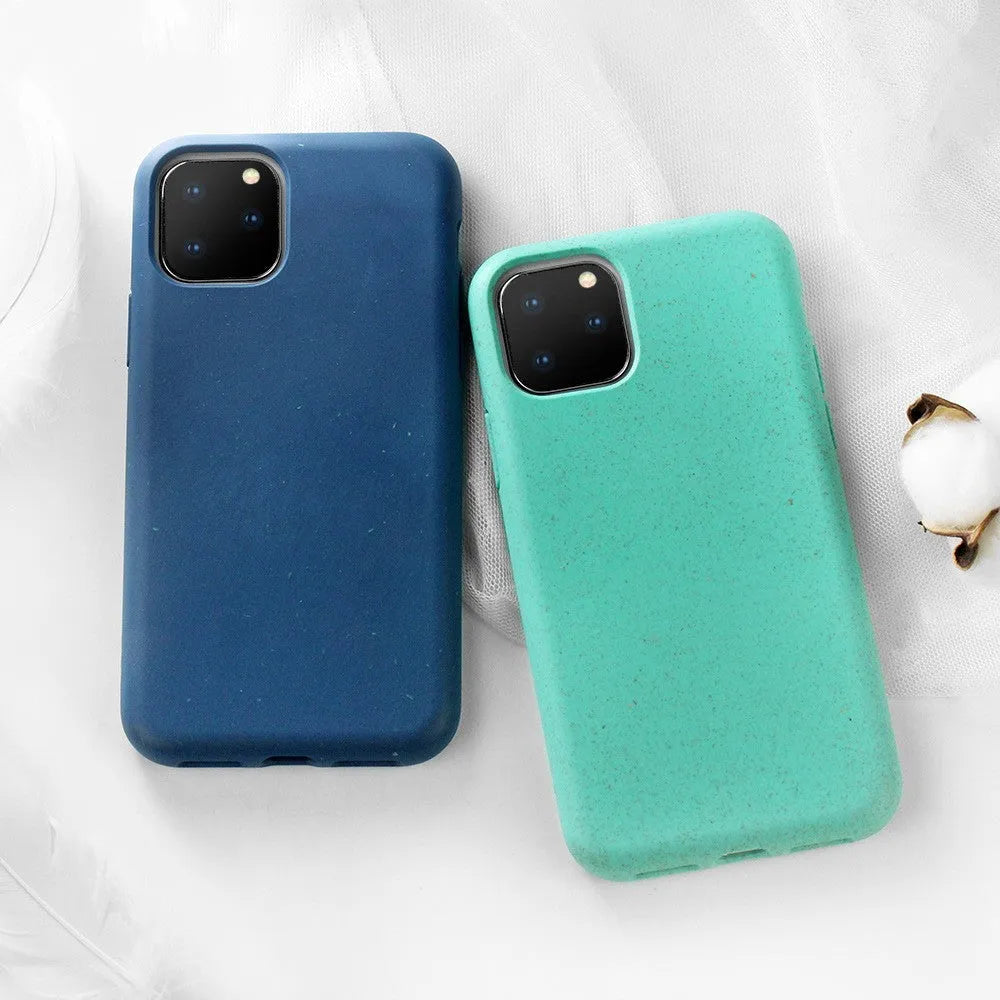 Thick frosted wheat straw granule phone case for iPhone 13 Pro Max in black with TPU frame