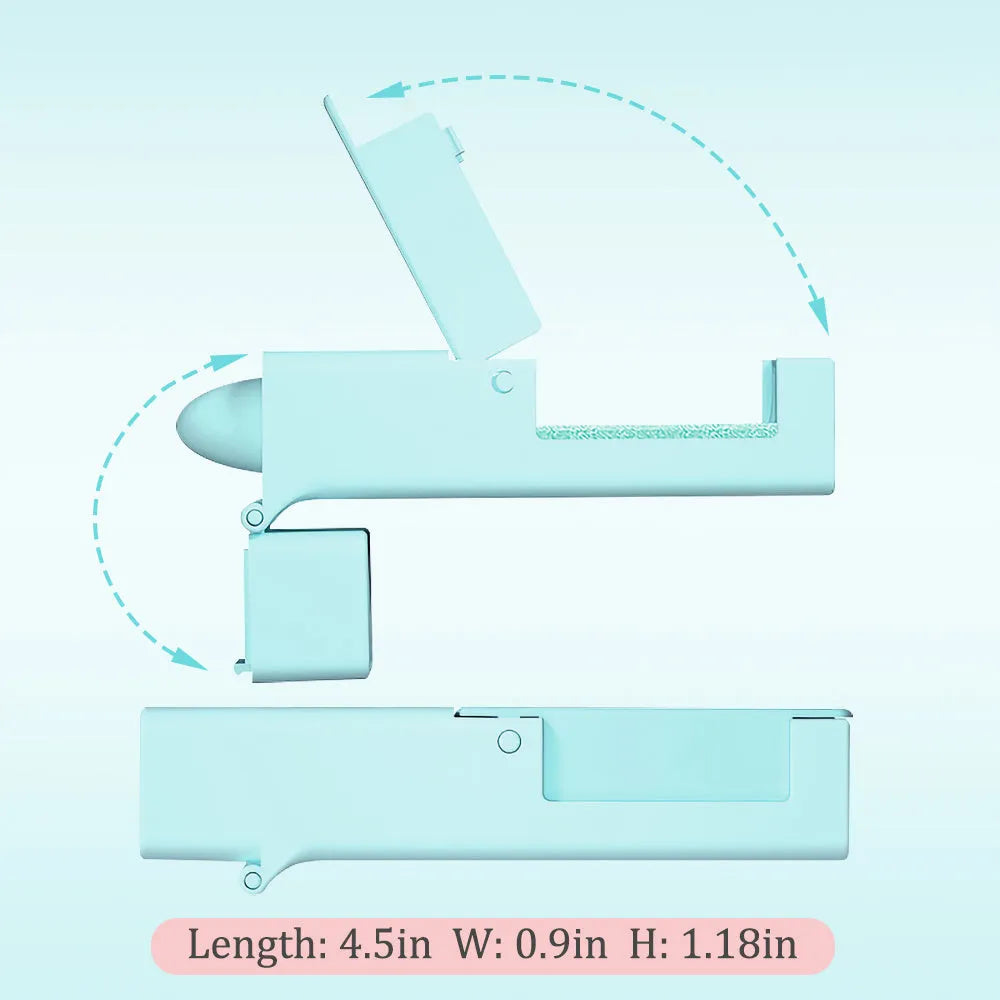Plastic door opening tool for avoiding contact with public surfaces, 11.5cm long, blue and pink colours