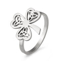 Stainless steel hollow ring in gold or steel colour with electroplated finish