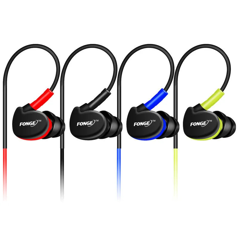 Sports ear-hook wired headset with microphone in four colour options