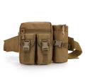 Tactical Oxford cloth waist bag with water bottle pockets in camouflage and black colour options