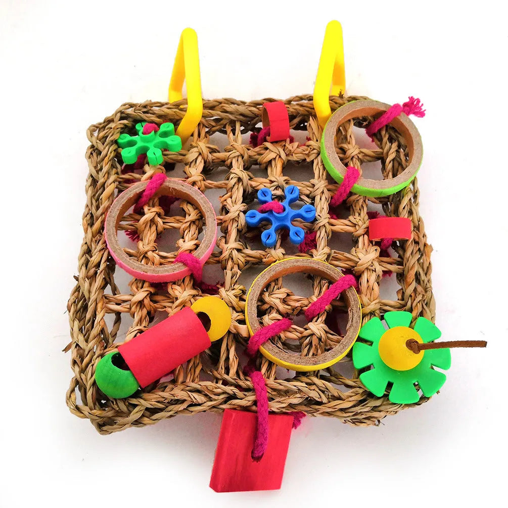 Parrot bite colour building blocks toy for birds, 18 x 24cm colourful chew toy