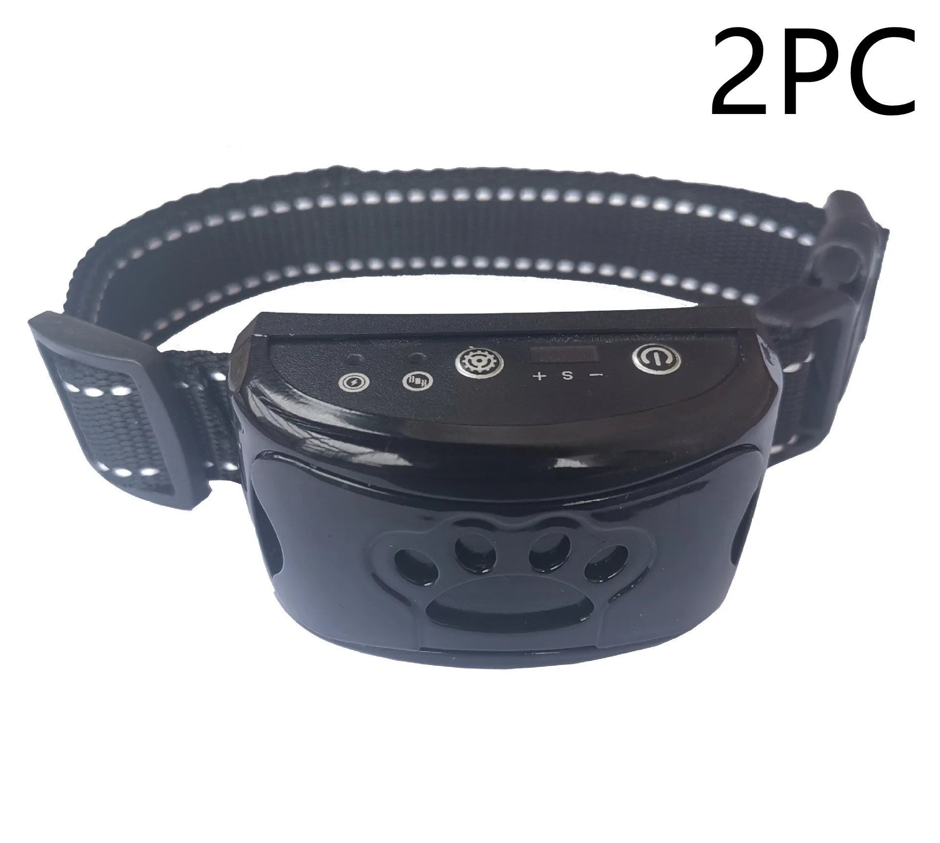 Waterproof rechargeable dog training collar with remote control in black colour