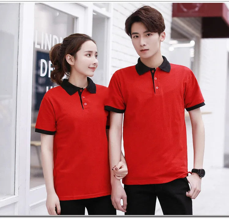 Men's short sleeve cotton-polyester blend polo shirt in simple style, available in multiple colours, Asian sizing.