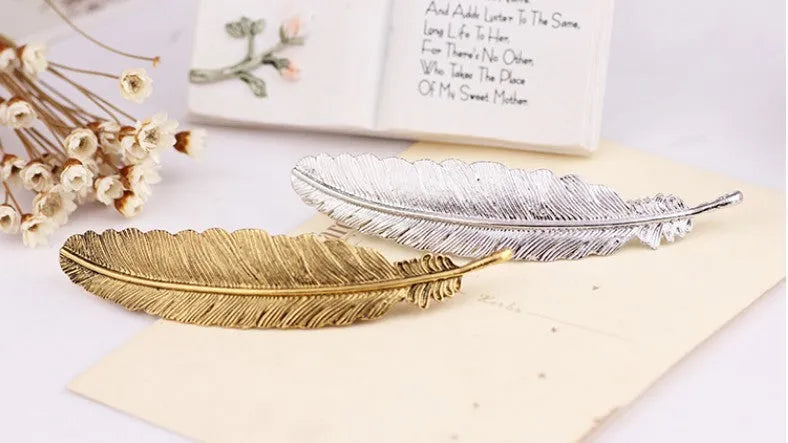 Boho metal leaf hair clip barrette in Ancient Gold, Golden or Silvery