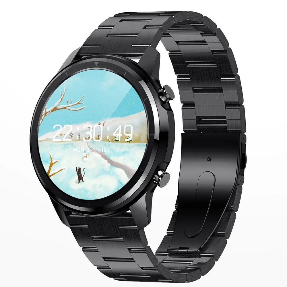 LEMFO LF26 smart bracelet showing 1.3-inch screen and control buttons in various colour options