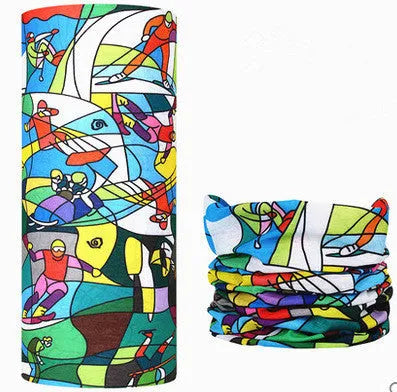 New outdoor variety magic bandana cycling mask neck cover sunscreen 49x24cm polyester, 39 patterns shown in a flat layout