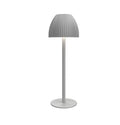 Modern dimmable night lamp with circular base in black or white colour options