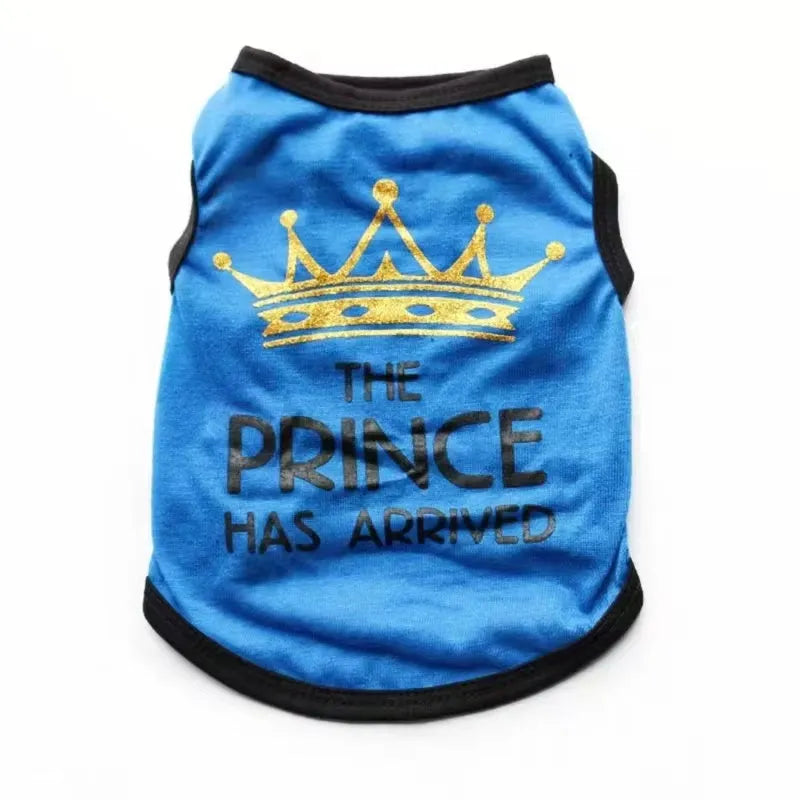 A cotton vest for puppies in a choice of colours including black, blue, gray, pink, and rose.