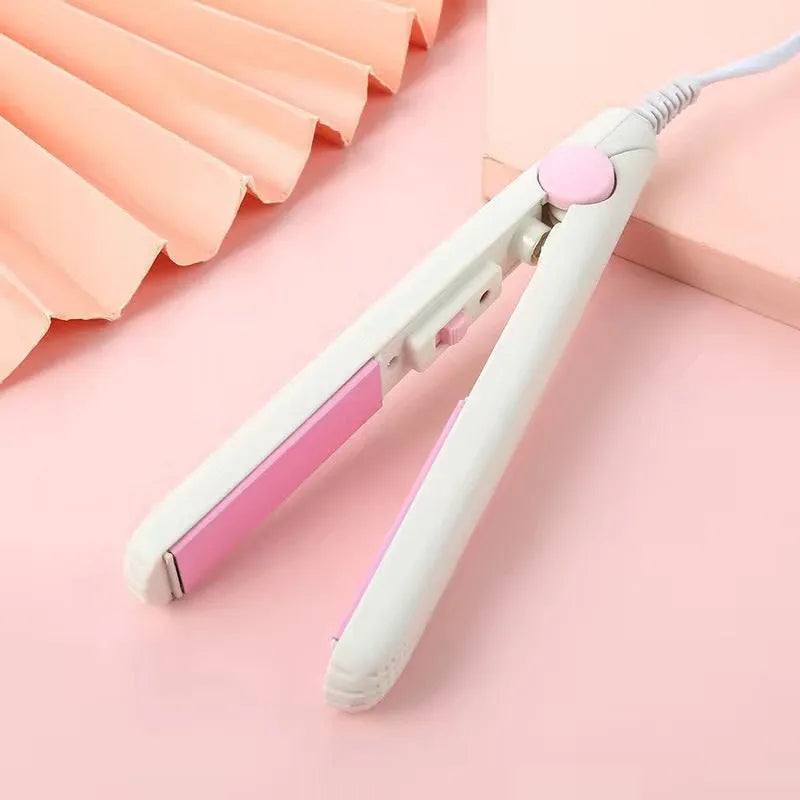 Mini hairdressing splint styling iron in multiple colours with storage box for air bangs and hair perm creation