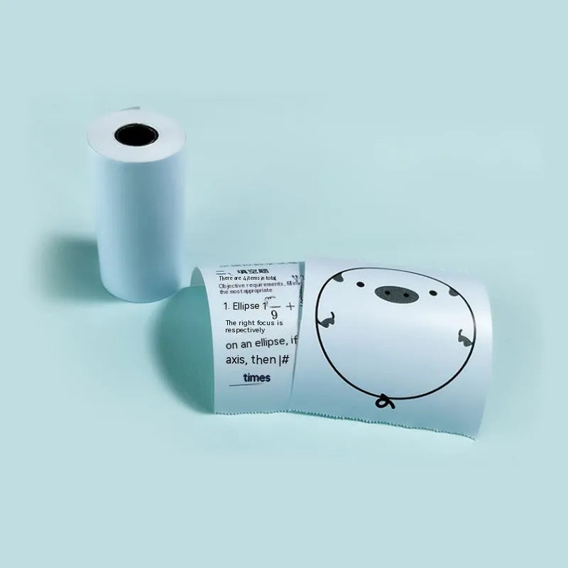 57mm x 30 metre thermal printing paper rolls in pink and yellow for student printers