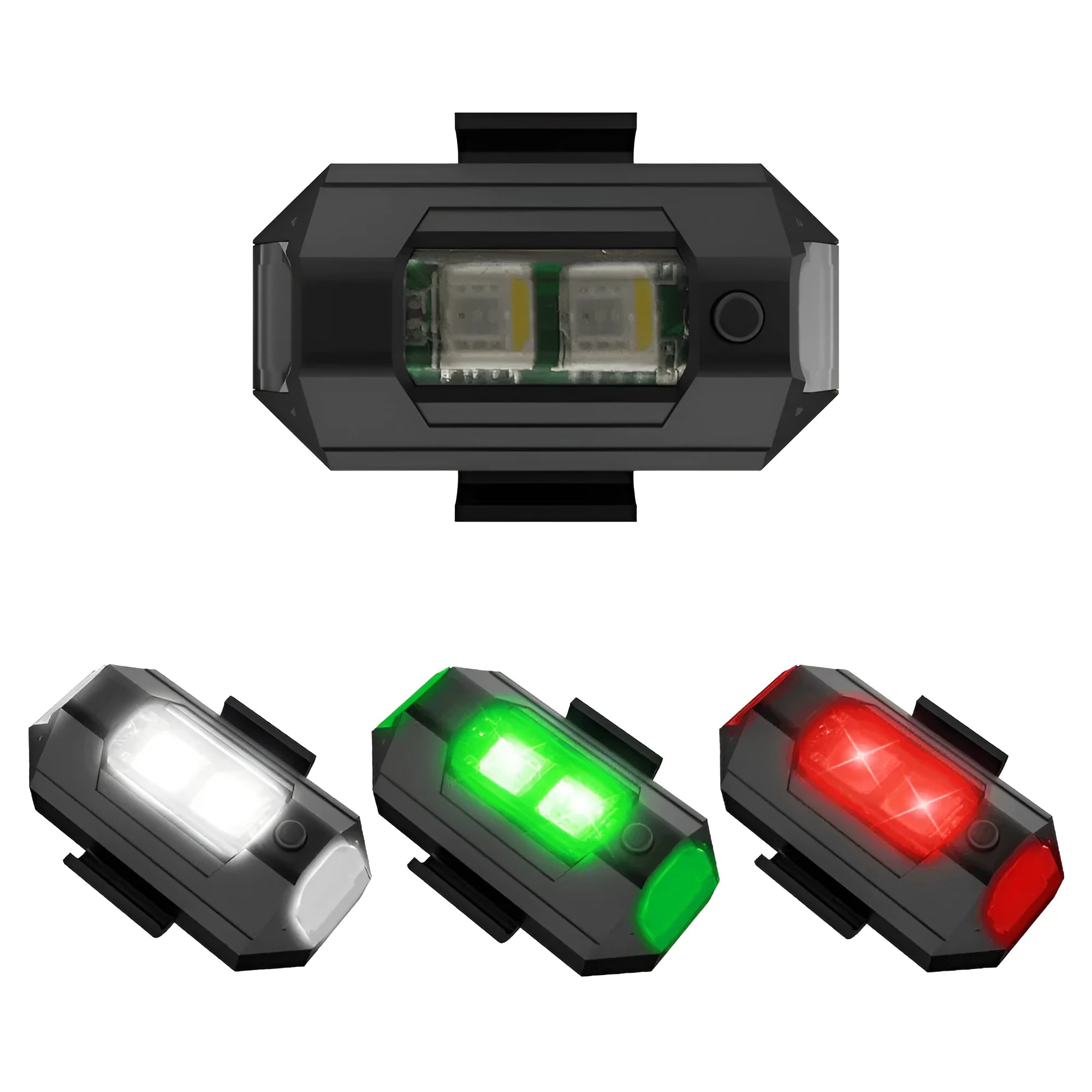 Drone signal light accessory with RGB LED strobe, Type-C charging cable, and mounting accessories