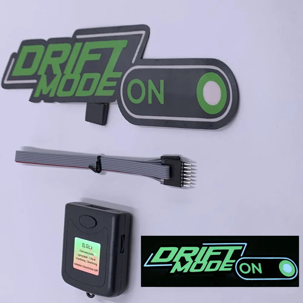 Luminous window stickers with driver unit showing five light modes including voice control flashing
