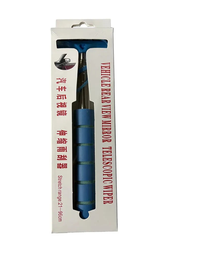 Car rearview mirror retractable wiper in five colours with stainless steel construction and 100 cm extension