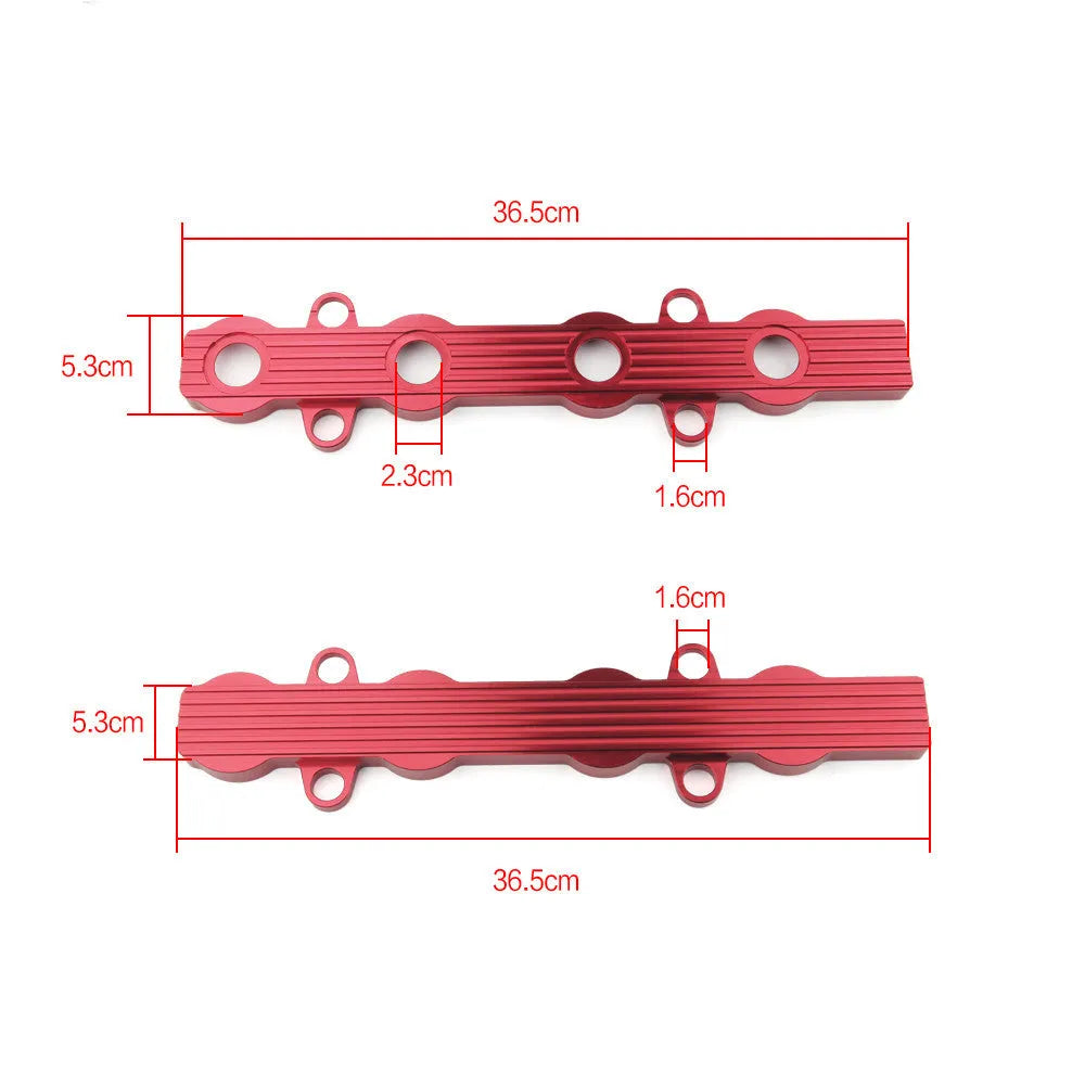 Aluminium alloy engine cover in red, available with or without ventilation holes.