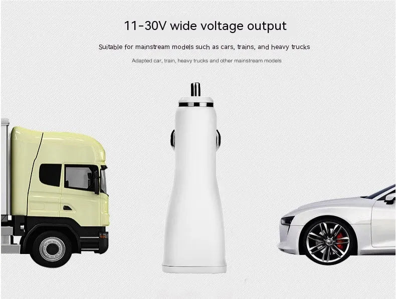 White QC30 single port USB car fast charger with QC2.0 technology for vehicle use