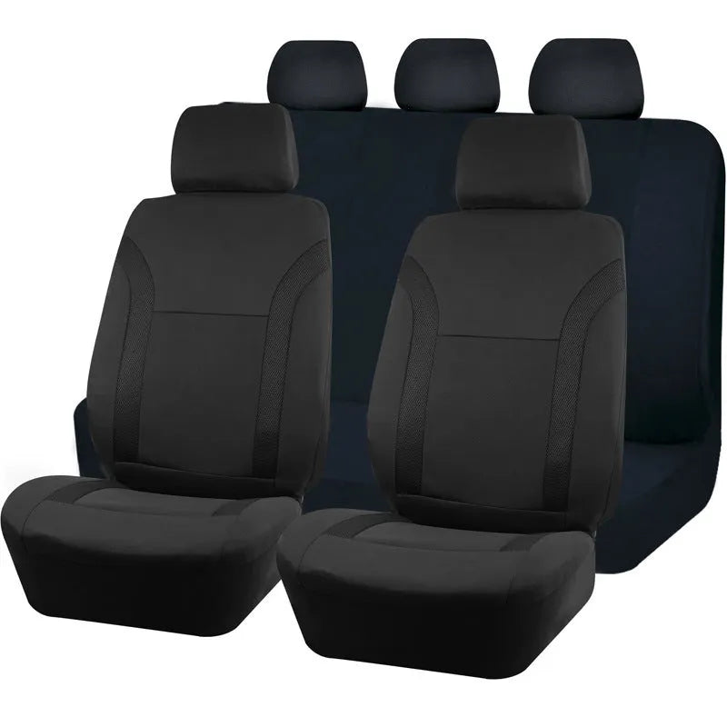 Universal polyester eyelet fabric car seat cover set in chosen colour on a car seat.