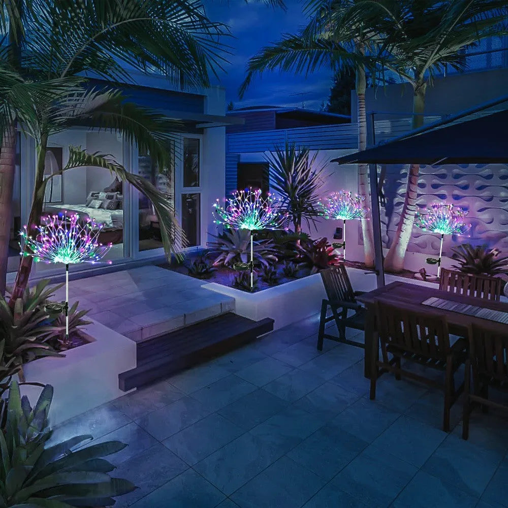 Solar fireworks ground lamp 70cm plastic IP55 outdoor garden courtyard decorative lighting