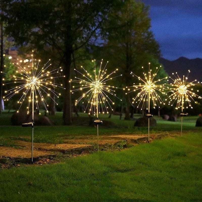 Solar fireworks ground lamp 70cm plastic IP55 outdoor garden courtyard decorative lighting