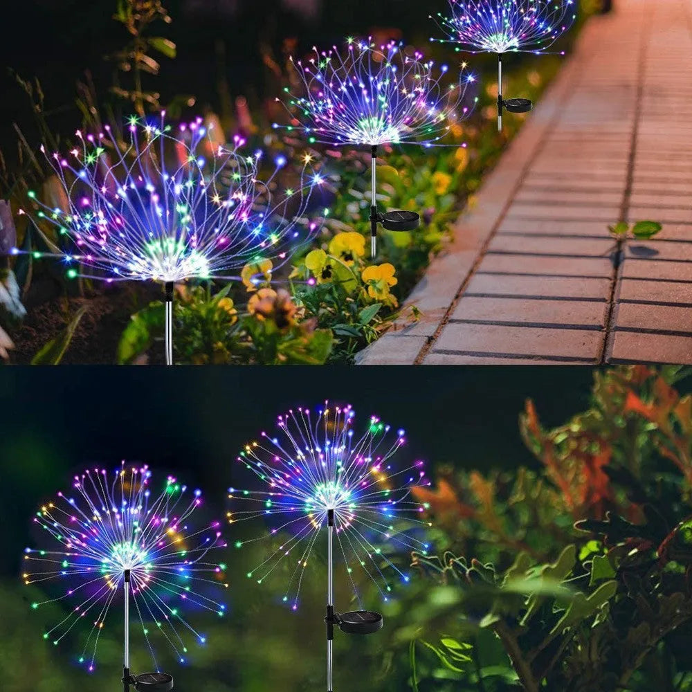 Solar fireworks ground lamp 70cm plastic IP55 outdoor garden courtyard decorative lighting