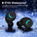Black TWS Bluetooth wireless earbuds with in-ear design