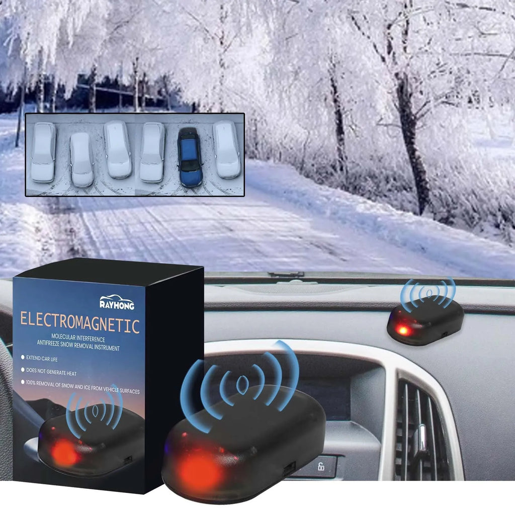Black portable car deicer tool for windscreen frost removal measuring 5 cm long