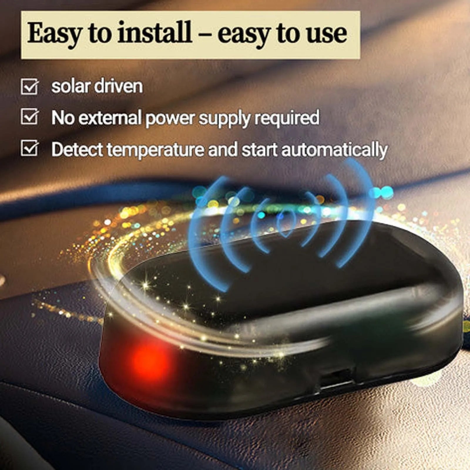 Black portable car deicer tool for windscreen frost removal measuring 5 cm long