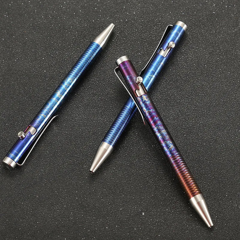 Titanium alloy gun bolt handle ballpoint pen with magic phantom colour finish