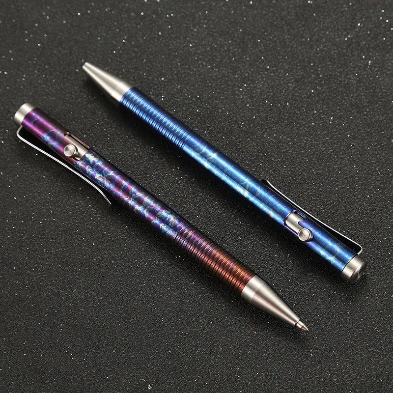 Titanium alloy gun bolt handle ballpoint pen with magic phantom colour finish